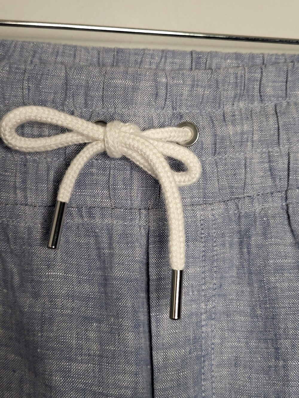 Athleta Cabo Linen Wide Leg Pants Blue Chambray Size 8 - Picture 7 of 13